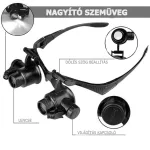 Nagyító szemüveg LED világítással, cserélhető lencsékkel 