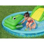 Bestway felfújható játszótér KROKODIL csúszda + öntöző + labdák  224 cm x 181 cm x 72 cm