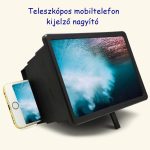 Teleszkópos mobiltelefon kijelző nagyító, fekete
