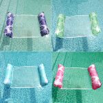 Vízen lebegő pálma mintás függőágy, hálós matrac 