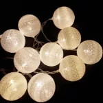 Dekoratív gömb égősor, 10 LED-es féynfűzér