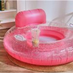 Óriás, csillámos, hálós fotel, úszógumi, pohártartóval