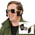 ELVIS stílusú party napszemüveg barkóval bulikra, jelmezbálokra