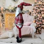 140cm-es karácsonyi skandináv manó, Mikulás, teleszkópos lábú 