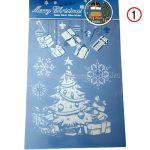 Csillámos karácsonyi ablakmatrica többféle mintával 