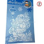 Csillámos karácsonyi ablakmatrica többféle mintával 