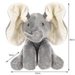 ÚJ! Interaktív, visszabeszélő, hangutánzó, éneklő, zenélő,  kukucs elefánt USB-vel 