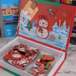 Mágneses karácsonyi puzzle könyv 68db-os