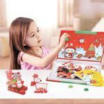 Mágneses karácsonyi puzzle könyv 68db-os