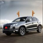 Karácsonyi rénszarvas agancs és orr autóra csengőkkel