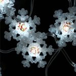 Karácsonyi hópehely LED fényfüzér – 5 méteres, 8 programos dekoráció beltéri és kültéri hangulatvilágításhoz