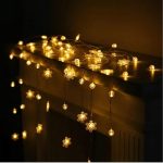 Karácsonyi hópehely LED fényfüzér – 5 méteres, 8 programos dekoráció beltéri és kültéri hangulatvilágításhoz