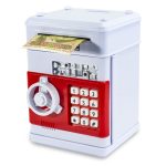 Elektromos, számzáras széf persely , fehér-piros