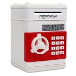 Elektromos, számzáras széf persely , fehér-piros