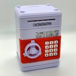 Elektromos, számzáras széf persely , fehér-piros