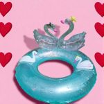 Hattyúpár úszógumi, romantikus csillámos 