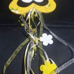 Tavaszi ajtódísz, festett, fa 