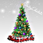 Karácsonyi festett fa vonat