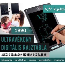 Ultravékony, digitális, LCD rajztábla, 6,5"