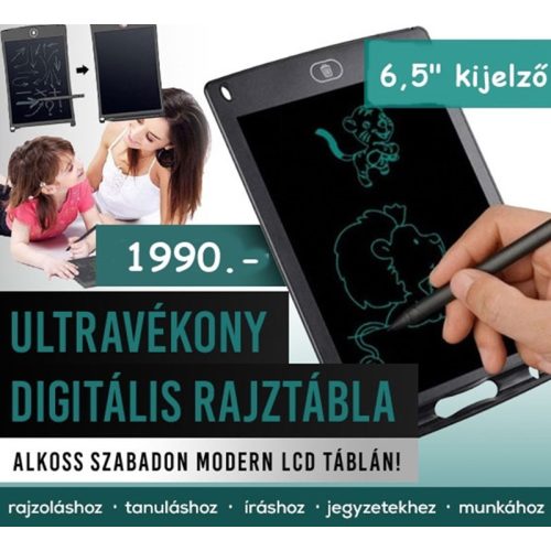 Ultravékony, digitális, LCD rajztábla, 6,5"