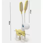 Kutya  formájú, vezeték nélküli, gyerek, asztali lámpa, USB töltős, tolltartós
