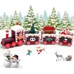 Karácsonyi festett favonat havas vagonokkal