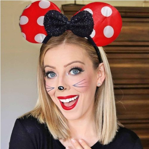 Világító LED Minnie egér fül, fejpánt 