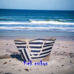 Nagyméretű, csíkos és mintás strandtáska 50cm 