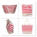 Nagyméretű, csíkos és mintás strandtáska 50cm 