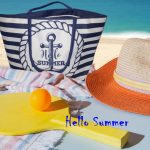 Nagyméretű, csíkos és mintás strandtáska 50cm 