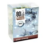 Karácsonyi 80 LED-es fényfüzér, elemes, beltéri használatra