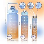 3 db-os motivációs kulacs szett, színátmenetes, ombre 