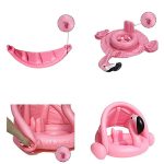 Felfújható beülős, baba, gyerek úszógumi , levehető napfénytetővel , hattyú és flamingó 10-36 hónapos korig 