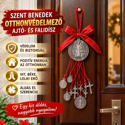 Szent Benedek otthont védelmező talizmán fali és ajtódísz