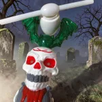 Pörgő világító LED-es Halloween bot pálca