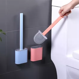 Cseppmentes szilikon wc kefe tartóval