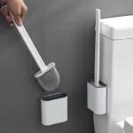 Cseppmentes szilikon wc kefe tartóval