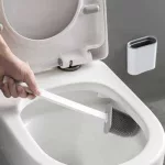 Cseppmentes szilikon wc kefe tartóval