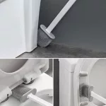 Cseppmentes szilikon wc kefe tartóval