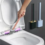 Cseppmentes szilikon wc kefe tartóval