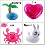 Felfújható pálmafa italtartó, úszó pohártartó 