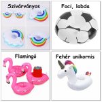 Felfújható pálmafa italtartó, úszó pohártartó 