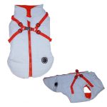 Bélelt, meleg kutyakabát hámmal 