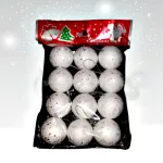 Csillogó karácsonyfa díszgömbök 3 cm 12db-os