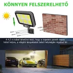 Szuper erős fényű kültéri, mozgásérzékelős, távirányítós LED lámpa, 294 COB-s