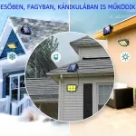 Szuper erős fényű kültéri, mozgásérzékelős, távirányítós LED lámpa, 294 COB-s