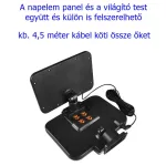 Szuper erős fényű kültéri, mozgásérzékelős, távirányítós LED lámpa, 294 COB-s