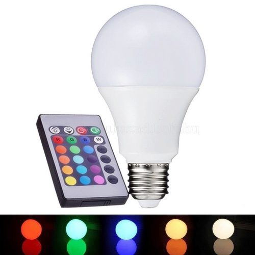 Távirányítós, színváltós, fényerőszabályozós RGB LED izzó 5 W