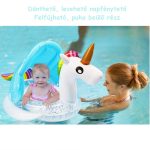 Felfújható beülős, baba, gyerek úszógumi , levehető napfénytetővel, Unikornis, egyszarvú