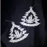 Glitteres, csillogó, fehér karácsonyfa díszek 